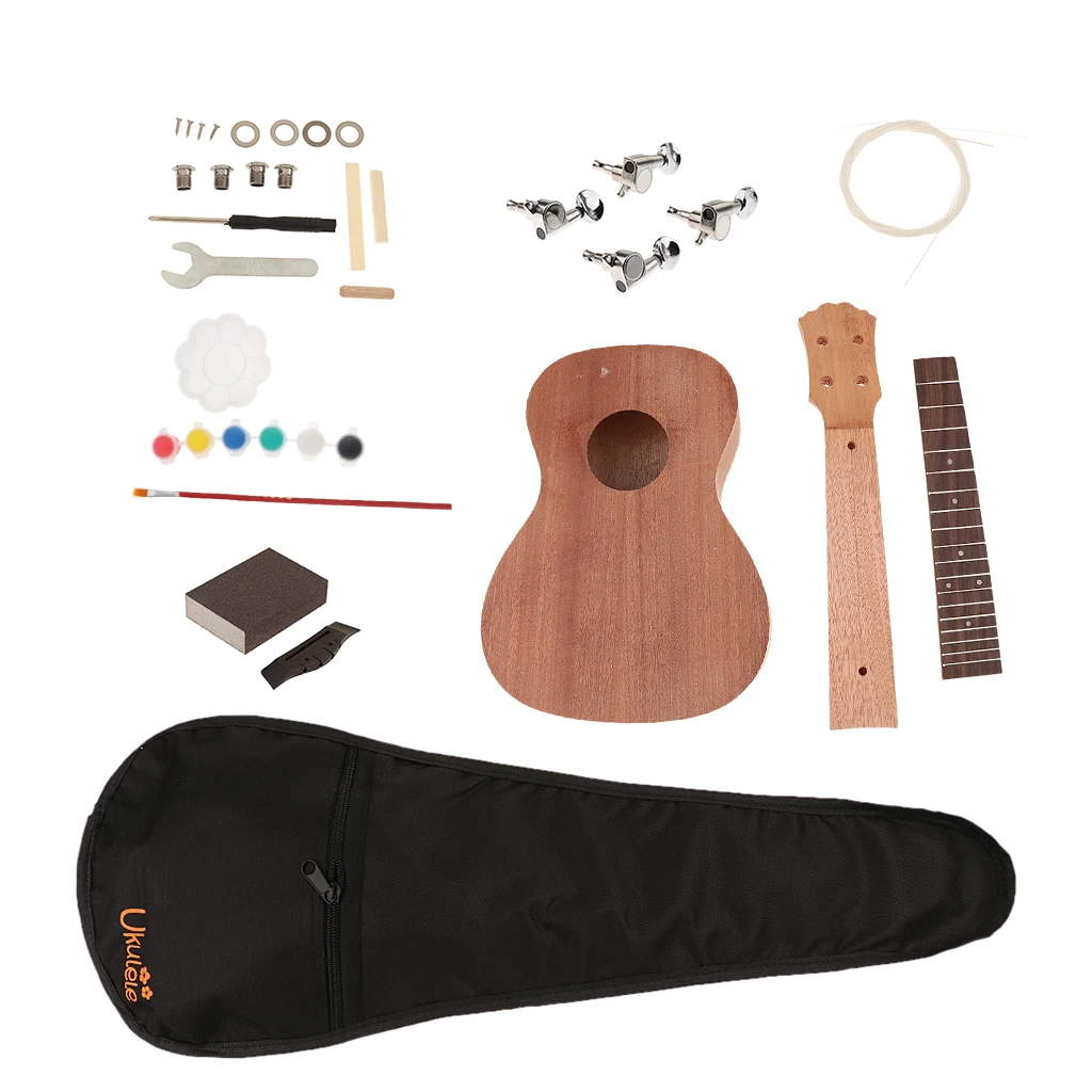 23 ''укулеле Уке DIY Kit из красного дерева Гавайи Гитара детская игрушка в сборе
