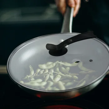 

1Pc Universal Round Pot Lid with Standing Handgrip Transparent Glass Pan Pot Cover Replacement Tempered Glass Cookware Lid with