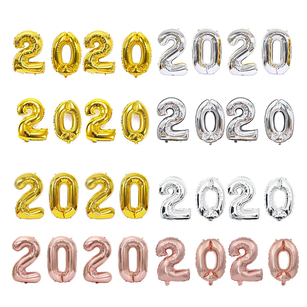4pcs 2020 Happy New Year Foil Balloons 16 / 32 /40 inch Party Decoration Home Xmas Tree Hanging Ornaments | Дом и сад