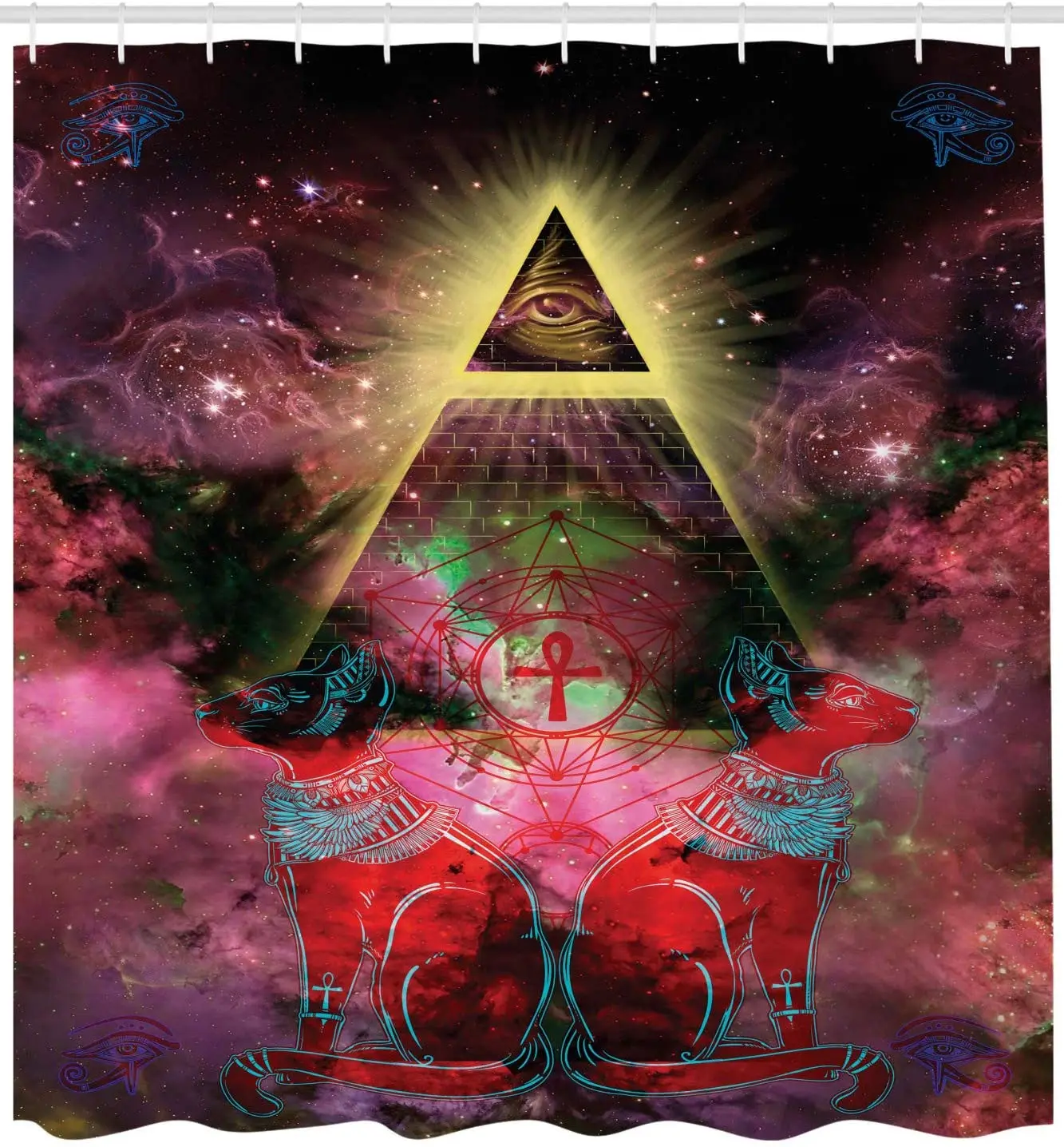 Штора для душа из сливы и красной астрономии священные Древние Египетские
