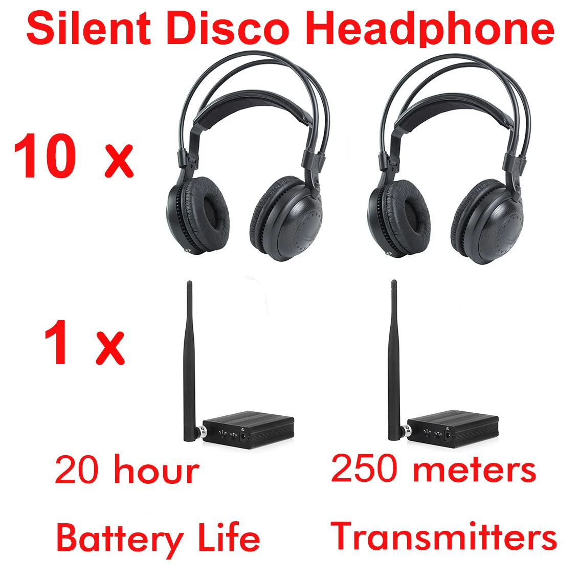 Профессиональная Бесшумная дискотека беспроводные наушники RF (10 классических