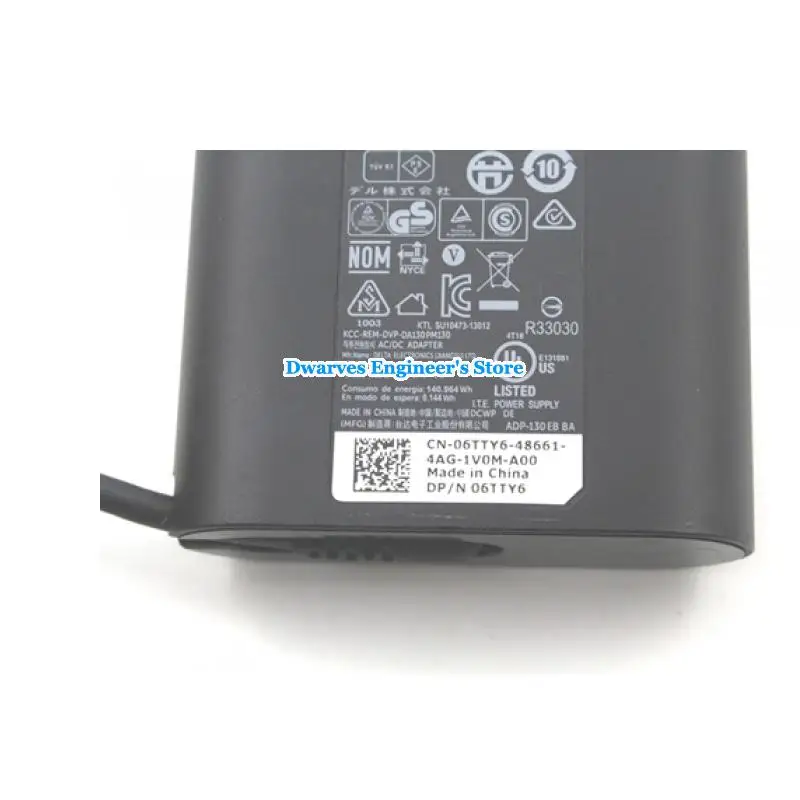 Натуральная 0RN7NW ADP-130EB BA 19,5 V 6.67a 06TTY6 Дельта адаптер переменного тока для dell XPS 15 M3800 9530 9550 9560 L501X L502X зарядное устройство