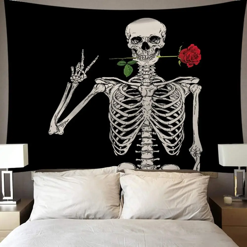 

Seven Stars Skull Tapestry Kissing Lovers Tapestry Black Tarot Tapestry Skeleton Tapestry Beach Towel 130*150CM