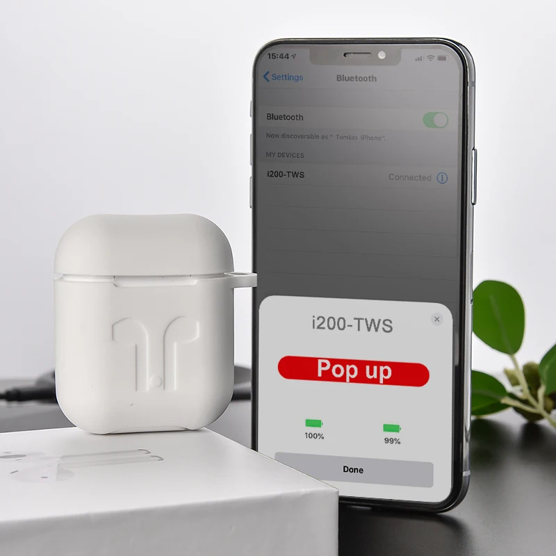 

i200 In-ear Detection Smart Sensor Bluetooth Wireless Earphone Pop up 1:1 Bass Headset