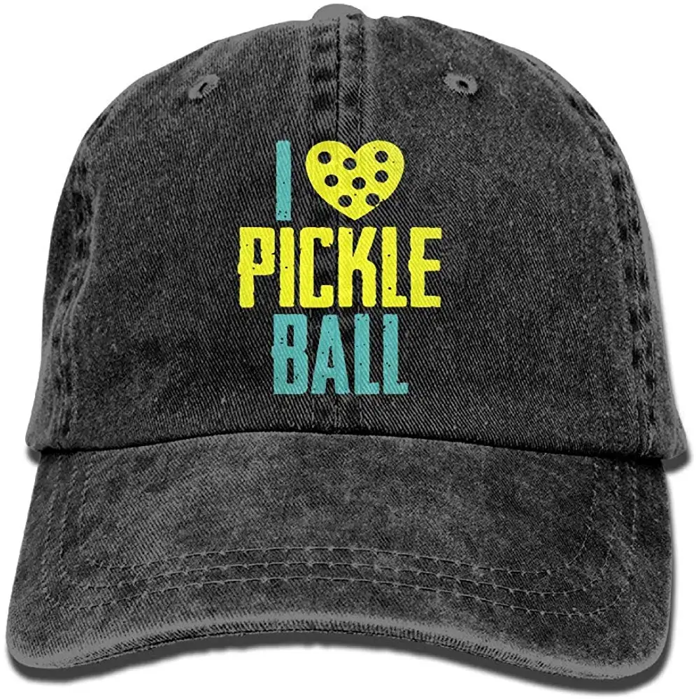 Бейсбольная Кепка унисекс I Love Pickleball, хлопковая джинсовая Регулируемая солнцезащитная Кепка для мужчин и женщин