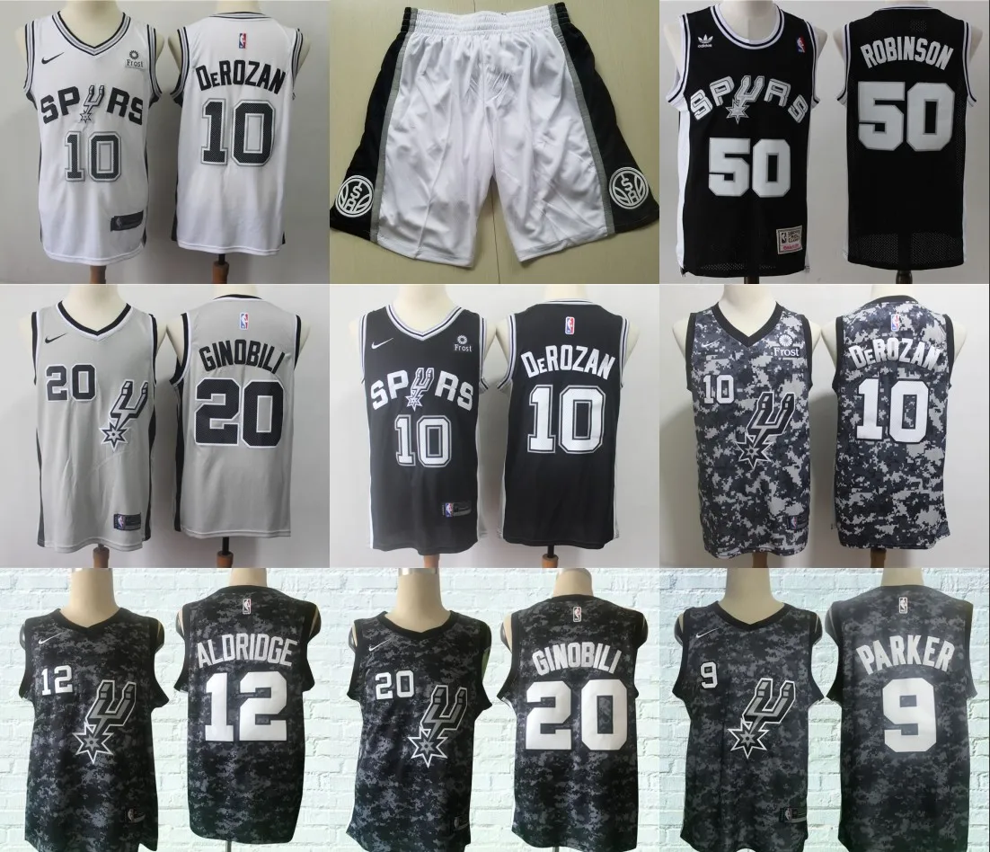 Baskeball San Antonio Tim Duncan Parker David Robinson lamarcos Aldridge Manu Ginobili DeMar DeRozan женские Молодежные Трикотажные шорты