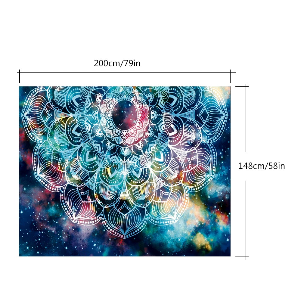200x148cm Черно-белый полиэстеровый гобелен с принтом, настенный, психоделический гобелен, гостиная, спальня, Йога, матовые гобелены пляжная подстилка - Цвет: 200x148cm