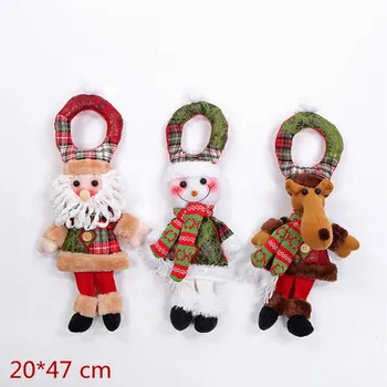 

Christmas Decoration Door Hanging Christmas Things Santa Claus Snowman Cloth Art Dolls Christmas Scene Hanging