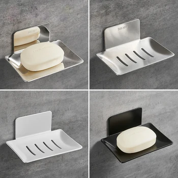No drilling soap dish holder  wall mounted  soap sponge holder for kitchen soap holder bathroom  organizer metal  soap holder 1