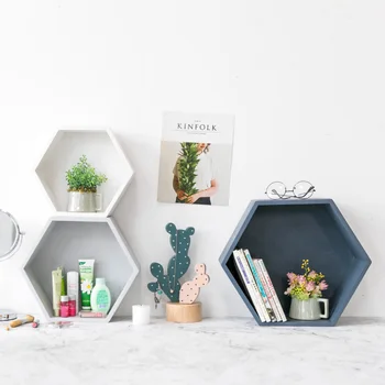 

Solid Wooden Bookshelf Creative Stable Bookcase Books Hexagonal Heavy Bearing Wall Stable Bookcase Home Bedroom Storage Book Kit