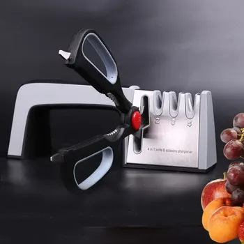 

4 Stage Knife Sharpener Sharpening Tools Knife Sharpeners Scissor Non-Slip With Diamond Ceramic Tungsten Kitchen Accessories