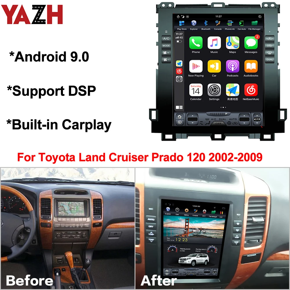 Автомагнитола на Android 9 0 Pie для Toyota Land Cruiser Prado 120 2002 2009 с PX6 4 ГБ GPS навигацией Lexus GX470