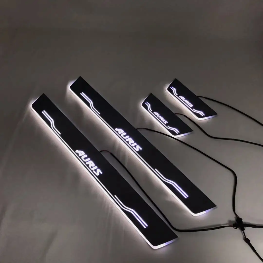 

Led moving door scuff for TOYOTA Yaris special use ynamic door sill plate welcome lamp lining overlay Flow/fixed light