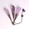 High Quality Natural Stone Facet Amethysts Pendulum for Dowsing Pendant Healing Purple Crystal Pendule Chakra Pendulum Jewelry 2