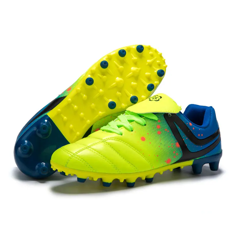Blue MWY футбольные бутсы Futsal спортивный для футбола обувь мужские уличные тренировочные кроссовки Zapatillas Futbol нескользящие спортивные футбольные ботинки - Цвет: Blue