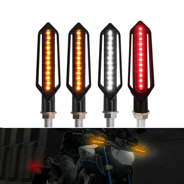 DERI 2/4 шт. 24 светодиодный moto rcycle указатель поворота бег тормозной фонарь ходовой огонь Фречче moto intermitentes moto - Цвет: 4pcs