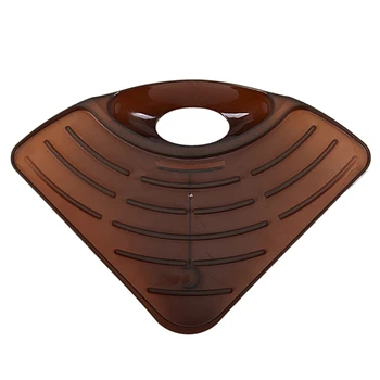 

Kitchen Sink Corner Storage Rack Sponge Holder Wall Mounted Brown