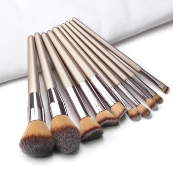 

10Pcs Champagne Makeup Brushes Set Foundation Powder Blush Eyeshadow Concealer Lip Eye Make Up Brush Cosmetics Beauty Tools