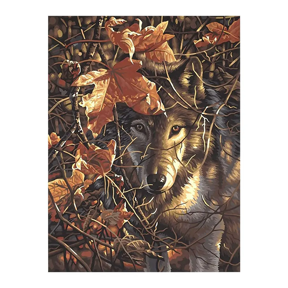 Forest Maple Gray Wolf Diamond Painting Round Square Full Drill Nouveaute DIY Mosaic Embroidery 5D Cross Stitch Animal Picture | Дом и сад