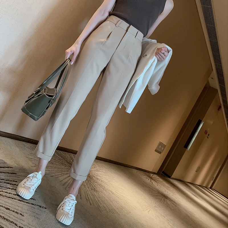 

NEW Casual Ankle-Length Pants Woman High Waist Haren Pants Trousers for Girls