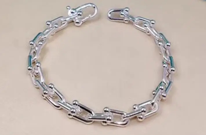 925 пробы, серебряный, модный, геометрический, цепочка, Круглый браслет, персональный, хип-хоп, панк, замок, цепочка, браслет, пара, известные ювелирные изделия