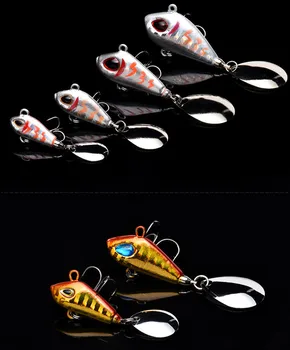 

New Metal Mini VIB With Spoon Fishing Lure 6g 2cm Fishing Tackle Pin Vibration Spinner Sinking Bait