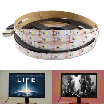 

DC 5 V USB Led Strip light 5V 2835 Not Waterproof Warm White Cable Christmas Decor TV Backlight USB Led Strip Lamp Tape Diode