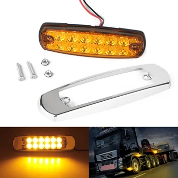 

4 pcs Car truck LED yellow side Marker lights Car External Lights Warning Tail Light For Freightliner For Peterbilt 12V 24V