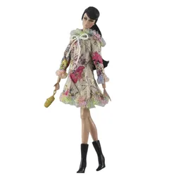Veste à capuche pour poupée Barbie, vêtements, sac à main, manteau, robe chaude, accessoires de poupées, jouet pour enfant, cadeau pour fille, 1/6 BJD 