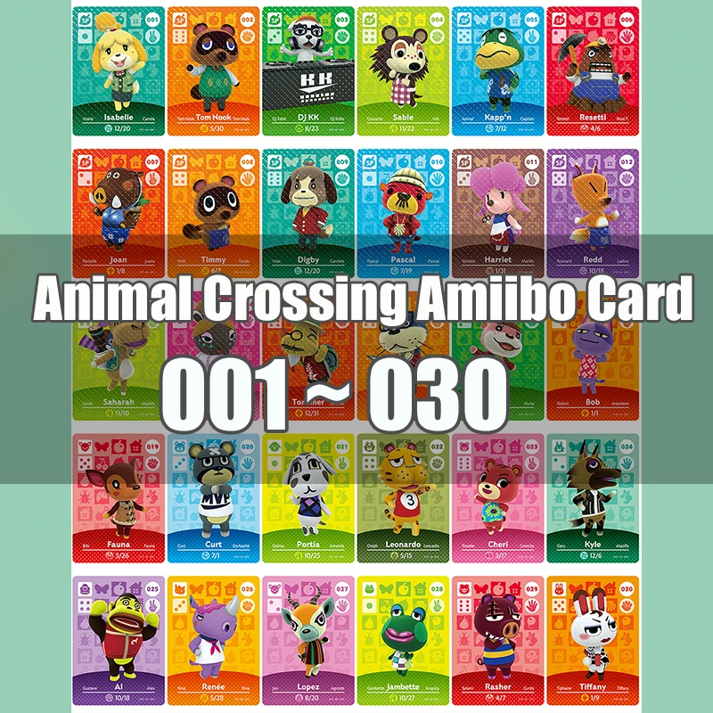

Animal Crossing Amiibo Card Animal Crossing New Horizons Game NFC Lobo Card Work for NS 3DS Game Switch Series 1 (001-030)