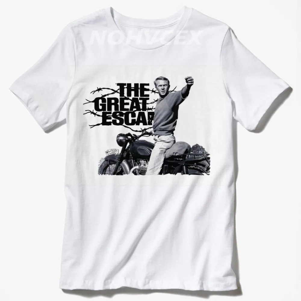 Steve McQueen T Shirt Men Tee Tops Short Sleeve Cotton Fitness T-Shirt |