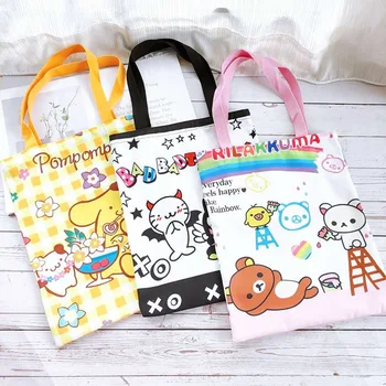 

Summer new cartoon canvas bag students cram small new large-capacity single shoulder bag shopping bag