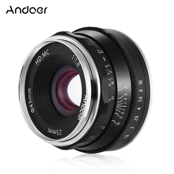 

Andoer 25mm F1.8 Manual Focus Lens Large Aperture Mirrorless Camera Lens E-Mount Lens for Sony A6600 A6100 A6400 A6500 A6300