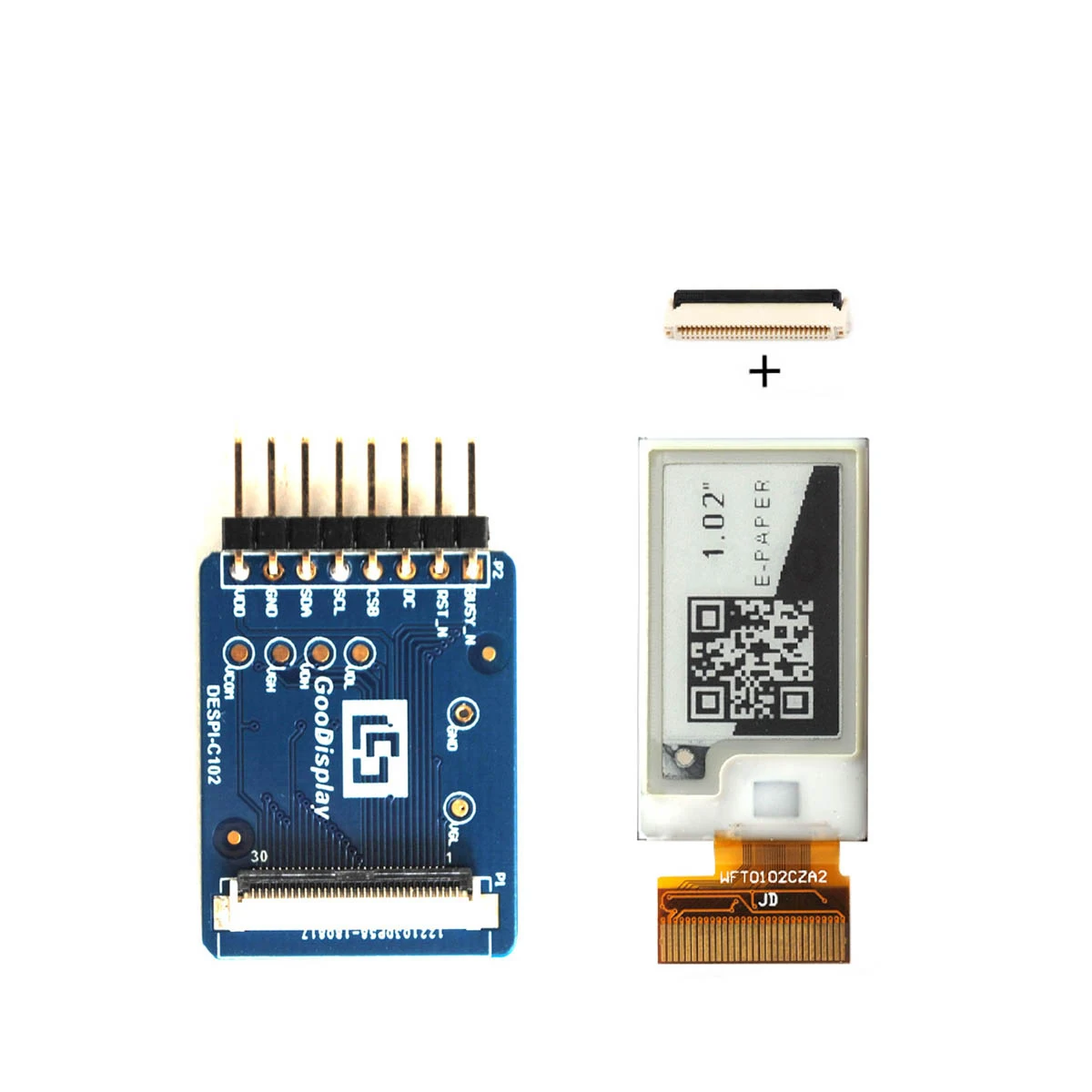 Mini 1.02 Polegada Epaper Eink Display 30 Pinos Spi Interface com E-paper Hat Gdew0102t4