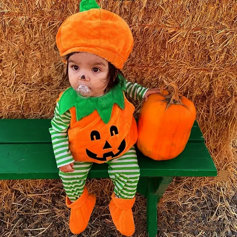 Halloween Costumes Toddler Baby Pumpkin Costume Childern Cute Cosplay for Baby Girl Boy Fancy New Year Carnival Party Dress