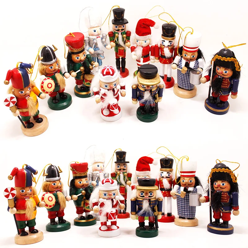 Random Delivery Wooden Nutcracker Soldier Puppet Creative Soldier Etiquette Soldier Christmas Gift Home Decor Crafts Decoration QW168 (9)