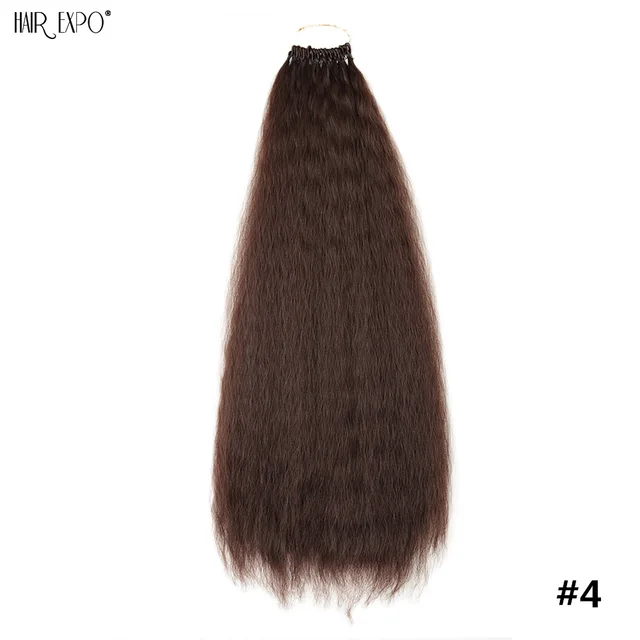 22”Synthetic Hair Extensions Soft Yaki Straight Crochet Hair Pre Looped Kinky Curly Ombre Braiding Hair Bundles Hair Expo City #4