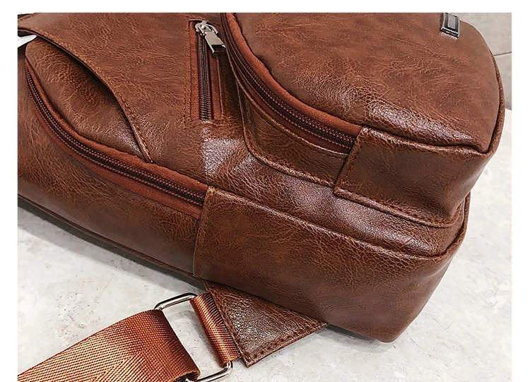 Повседневная кожаная Одиночная сумка на ремне нагрудная сумка на ремне на петельках для короткой поездки через usb зарядка через плечо сумки-мессенджеры для мужчин сумка-мессенджер