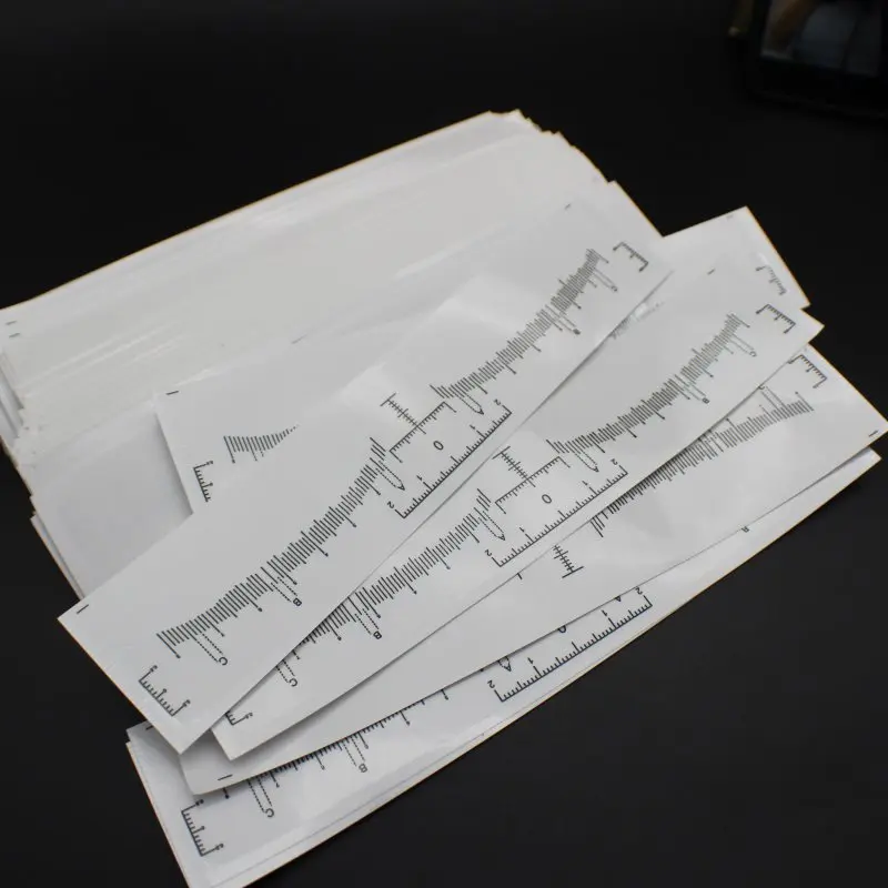 50 шт., Перманентный макияж, инструменты для формирования бровей, измерительная линейка, наклейка R для микроблейдинга