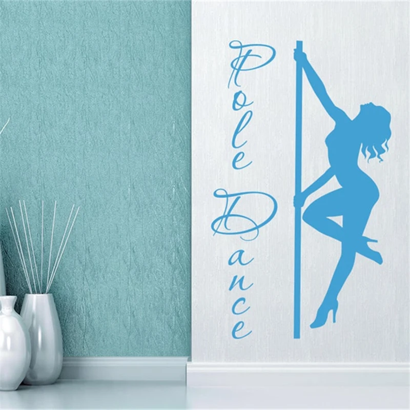 Wall Decal Dance Pole Art Fitness Studio Pilates Dancing Sport Gym Logo Sports Club Vinyl Sticker Home Decor HY1523 | Дом и сад