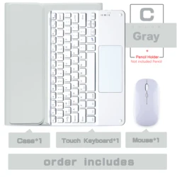 Wireless Magic Keyboard & Mouse Set - Bluetooth Compatible for 9.7 5-6th Gen Air1-2 (Gray C)