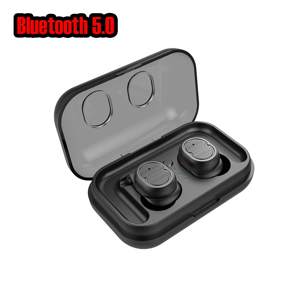 black TWS-8 Bluetooth 5,0 стерео 3d гарнитура с зарядным устройством беспроводные Bluetooth наушники гарнитура наушники бас - Цвет: black