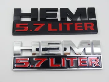 

BLACK silver HEMI 5.7 LITER Car Emblem Badge for Dodge 06-12 Ram 1500 2500 3500 HEMI 5.7 LITER Auto Fender Sticker car-styling