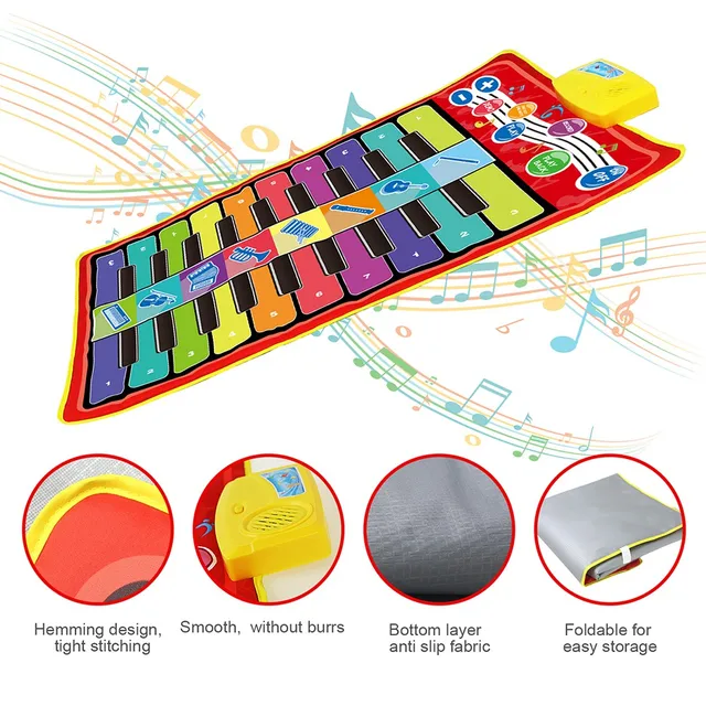 4 Styles Double Row Multifunction Musical Instrument Piano Mat Infant Fitness Keyboard Play Carpet Educational Toys For Kids 5