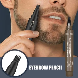Beard Pen Barbers Pencil and Brush Male Mustache Repair Shape Effective Enhance Facial Hair Waterproof Proof Sweat Proof Pen