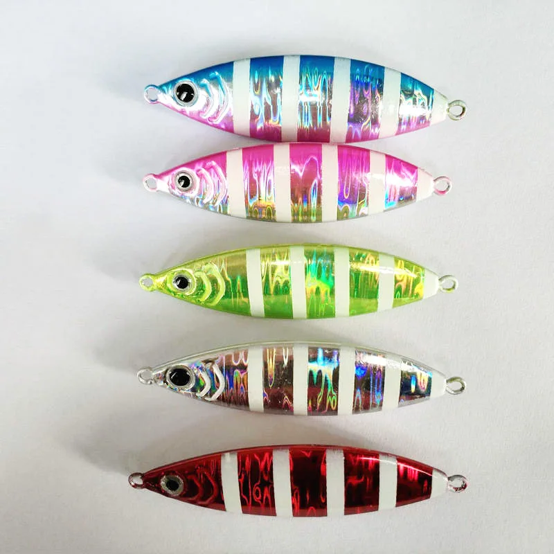 

Five-Color Night Light Stripes Iron Plate Lead Fish Fishing Mackerel Lure Lead Fish Deep Sea Boat Fishing Night Light Iron Plate