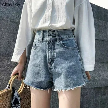 

Shorts Women Double Buttons Trendy Elegant All-match High-quality Korean Style Leisure Daily Womens Female Lovely Simple 2020