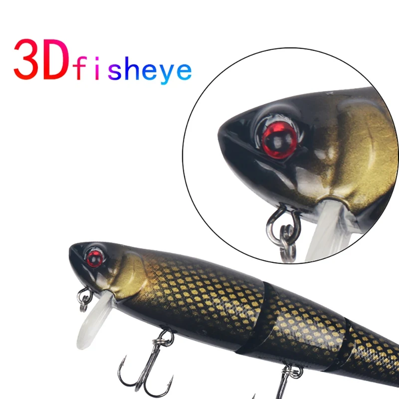 Artificial Bait False Fish Shape Lures Lifelike Multi Joint Topwater Lure Ocean Fishing Accessories With 3 Treble Fishhooks Hot