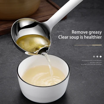 

Kitchen Accessories Gadgets Stainless Steel Scoop Filter Grease Spoon Colander Spoon Soup Oil Separation Cooking Colander Tools