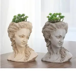 

EUROPEAN STYLE GODDESS FLOWER POT CREATIVE IMITATION PLASTER HEAD POTTED PLANT ADI LINA HEAD STATUE DRIED FLOWERS FLORAL VASE